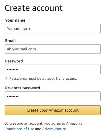Amazon.comに登録する方法2