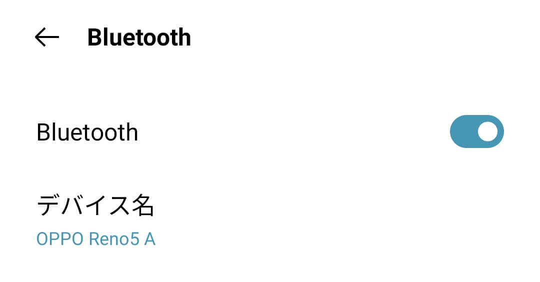 Bluetooth設定画面 OPPO