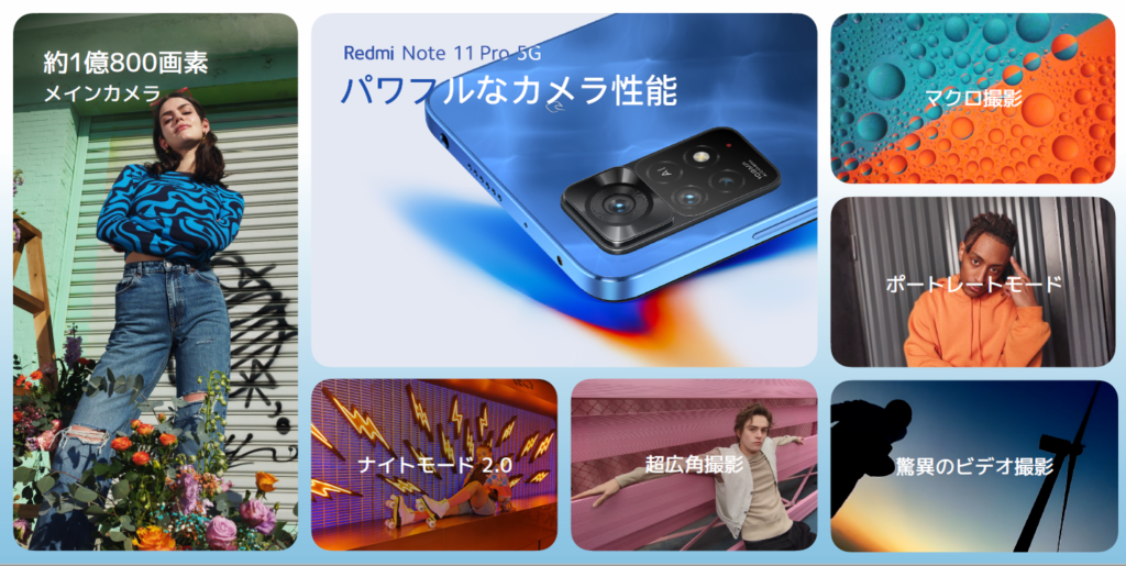 Redmi Note 11 Pro 5Gカメラ