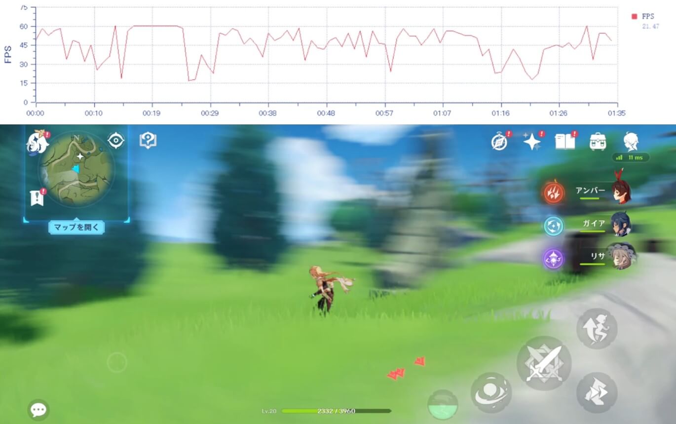 Pixel 6aで原神をプレイ1