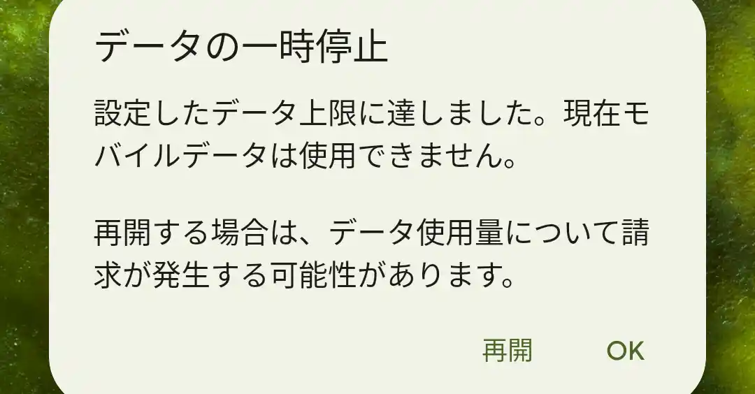 データの一時停止