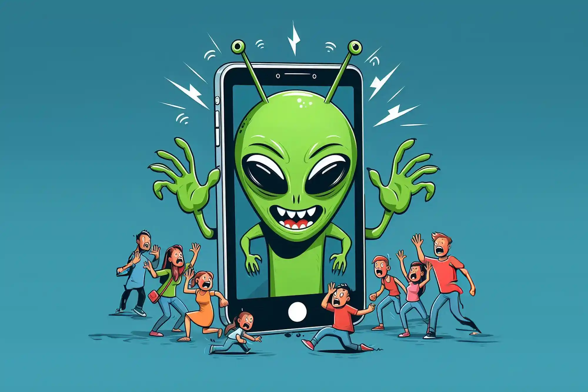 マルウェアに感染したスマートフォン