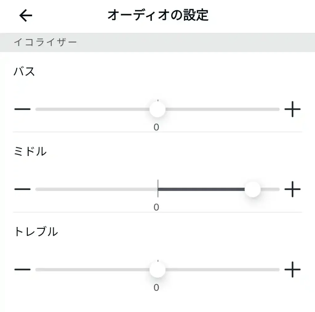 オーディオの設定