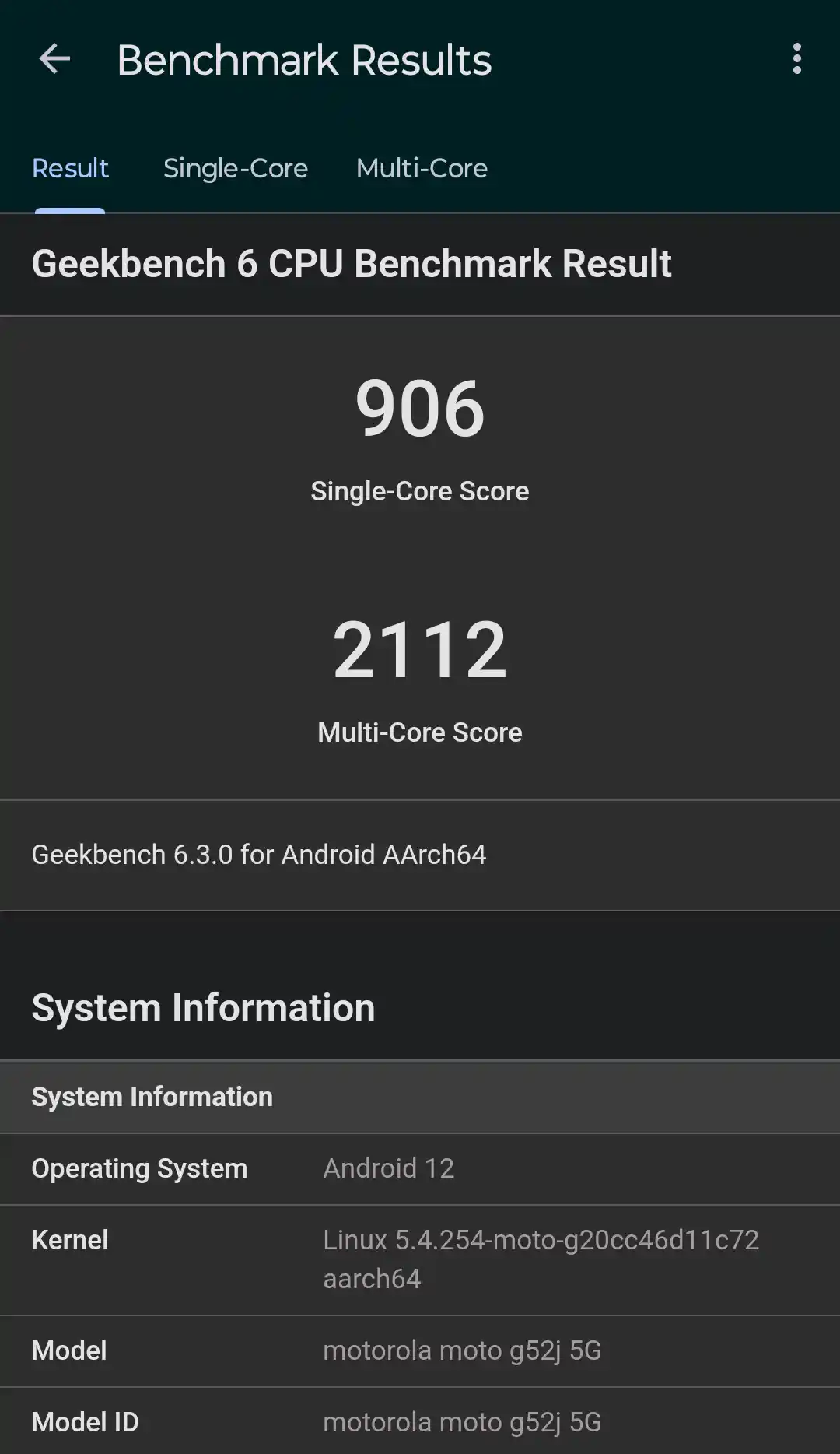 moto g52j 5GのCPU性能