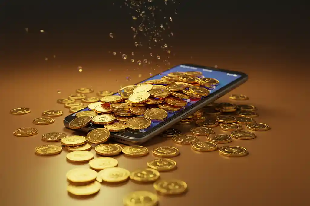 スマホから溢れる金貨