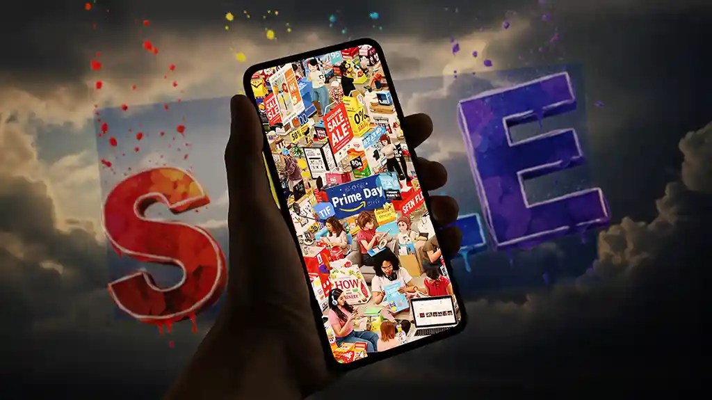 手に持ったスマホ