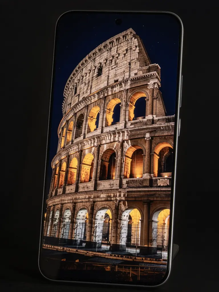 Xiaomi 15Tのディスプレイにローマの夜景を表示