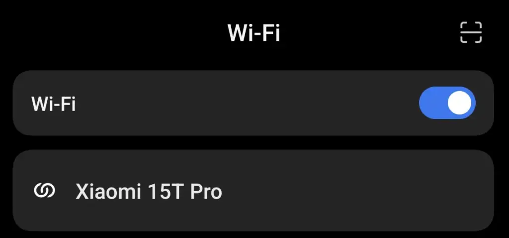 Xiaomi 15T ProのWi-Fi設定画面、接続状態とネットワーク管理UI