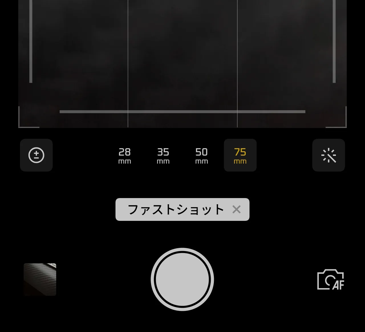 ファストショット設定画面