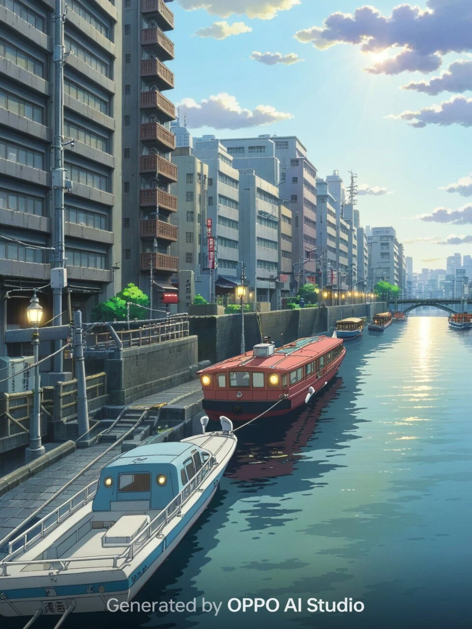 OPPO Reno13 AのAIスタジオで生成したアニメ風の風景画像