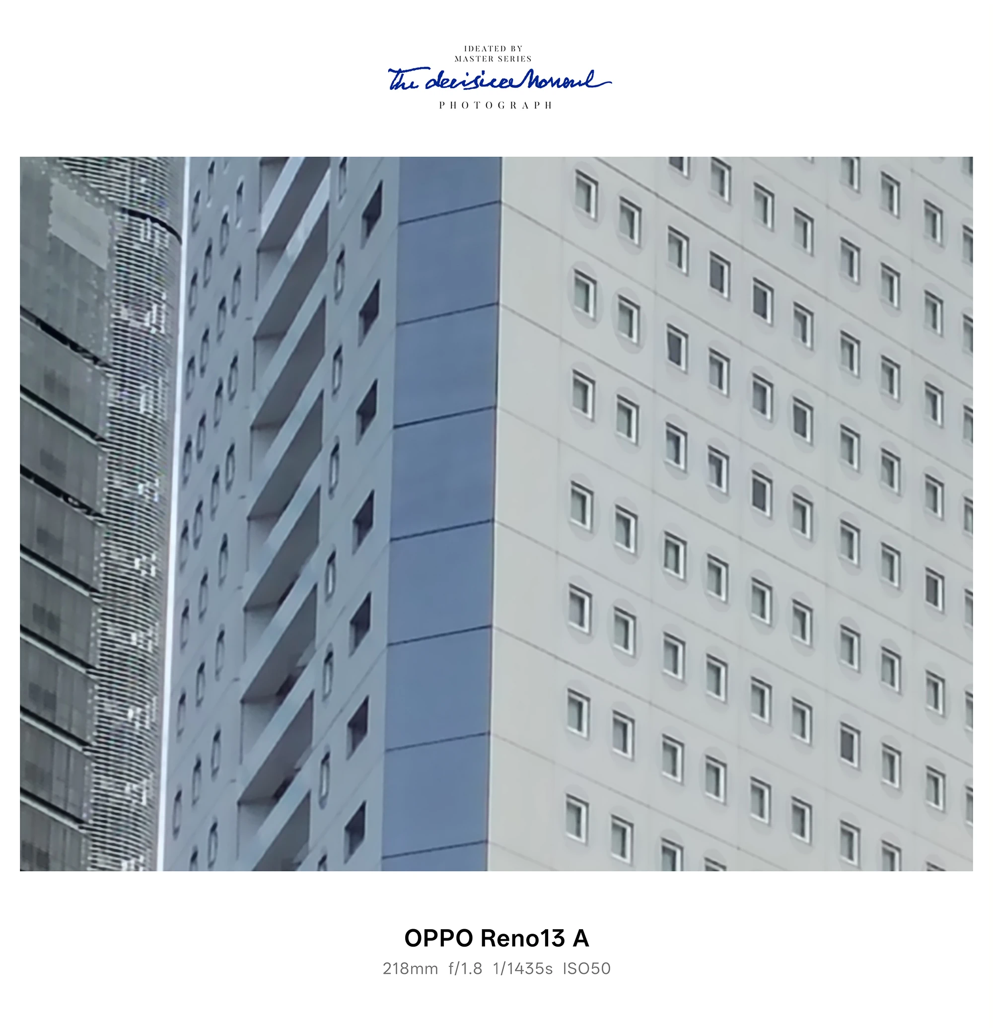 高層ビル外壁の窓ディテールを超望遠で撮影したOPPO Reno13 Aカメラ作例（218mm）