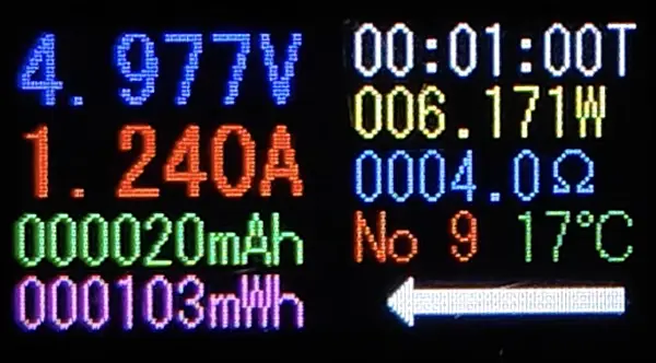 Nothing Phone 3a LiteでCMF Phone 2 Proを充電。USBテスターで4.9V / 1.2A、約6.1Wの低速充電出力を記録。