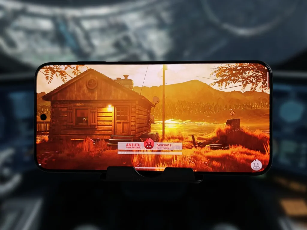 OPPO Find X9でAnTuTuベンチマークの3Dテスト（Seasons Ray Tracing）を実行中
