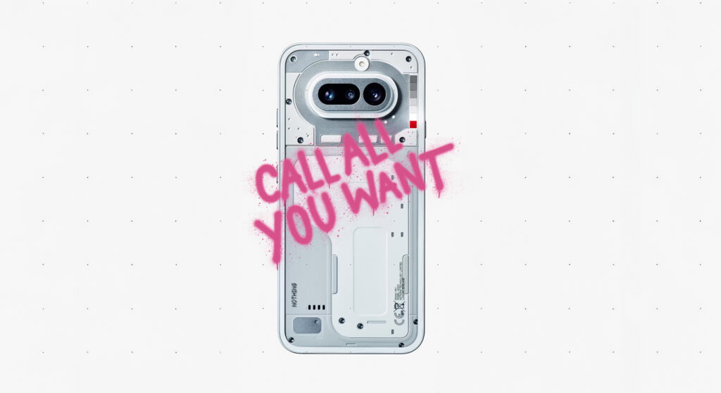Nothing Phone (4a)の背面デザインと新Glyph Barを示すティザー画像（CALL ALL YOU WANT）