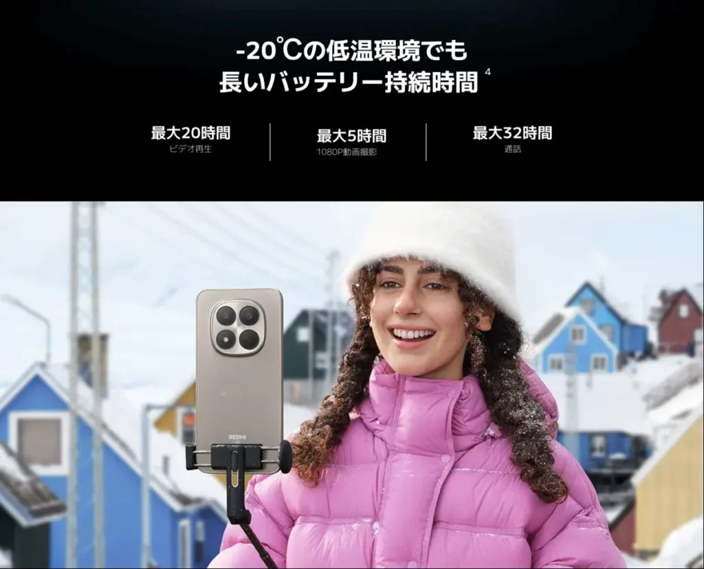 氷点下環境でも長時間駆動できるシリコンカーボン電池搭載スマートフォンの使用イメージ